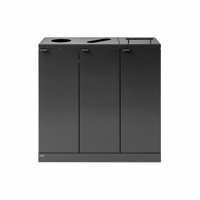 Bica Modell 875 Avfallssortering 3x65 liter Lyftbart lock/formade inkast Antracit