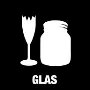 Piktogram Glas 15x15 cm Konturskuren Vit