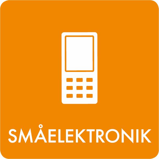 Piktogram Småelektronik 12x12 cm Självhäftande Orange