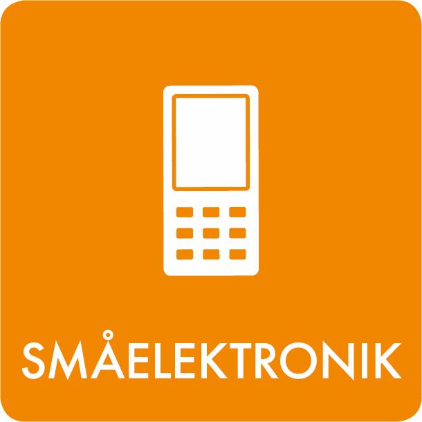 Piktogram Liten elektronik 12x12 cm Självhäftande Orange