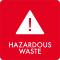 Piktogram Hazardous waste 12x12 cm Självhäftande Röd
