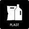 Piktogram Plast 12x12 cm Självhäftande Svart