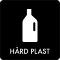 Piktogram Hårdplast 12x12 cm Självhäftande Svart