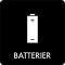 Piktogram Batterier 12x12 cm Självhäftande Svart