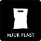 Piktogram Mjuk Plast 12x12 cm Självhäftande Svart