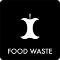 Piktogram Food waste 12x12 cm Självhäftande Svart