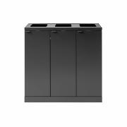 Bica Modell 868 Avfallssortering 3x65 liter Öppna inkast Antracit