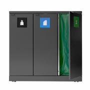 Bica Modell 868 Avfallssortering 3x65 liter Öppna inkast Antracit
