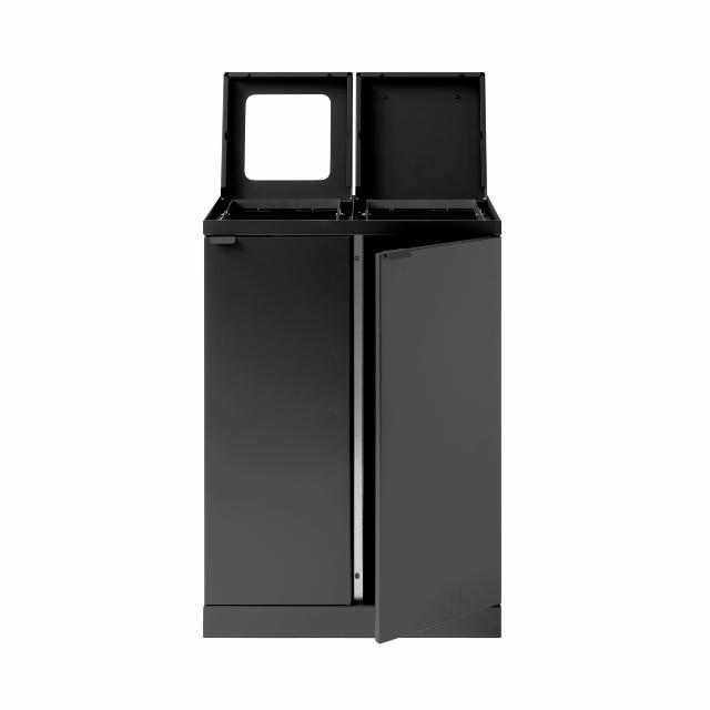 Bica Modell 874 Avfallssortering 2x65 liter Lyftbart lock/öppet inkast Antracit