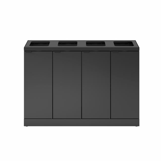 Bica Modell 878 Avfallssortering 4x45 liter Öppna inkast Antracit