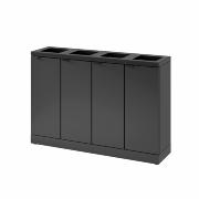 Bica Modell 878 Avfallssortering 4x45 liter Öppna inkast Antracit