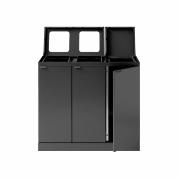 Bica Modell 887 Avfallssortering 3x45 liter Lyftbart lock/öppna inkast Antracit