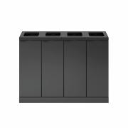 Bica Modell 891 Avfallssortering 4x60 liter Öppna inkast  Antracit