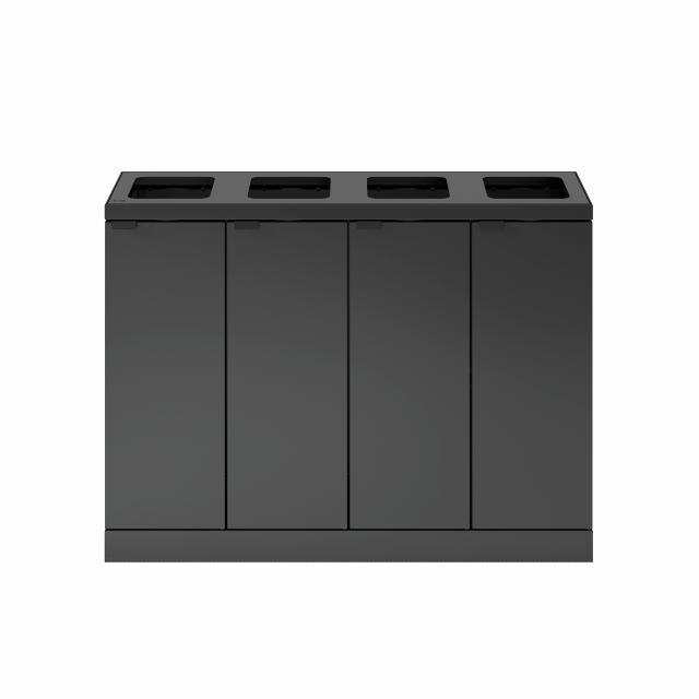 Bica Modell 891 Avfallssortering 4x60 liter Öppna inkast  Antracit