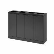Bica Modell 891 Avfallssortering 4x60 liter Öppna inkast  Antracit
