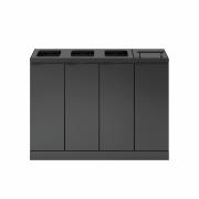 Bica Modell 892 Avfallssortering 4x60 liter Lyftbart lock/öppna inkast Antracit