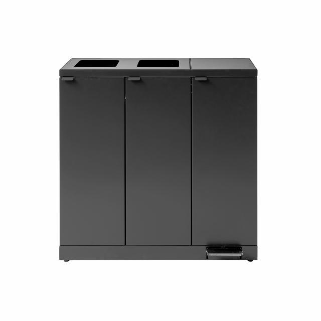 Bica Modell 973 Avfallssortering 3x65 liter Fotpedal/öppna inkast Antracit 