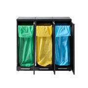 Bica Modell 976 Avfallssortering 3x65 liter Fotpedaler Antracit