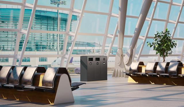 Bica Model 621 Avfallsbehållare 90 liter Lätt antracit Öppen inkast