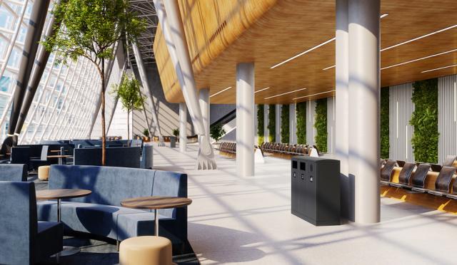 Bica Model 621 Avfallsbehållare 90 liter Lätt antracit Öppen inkast