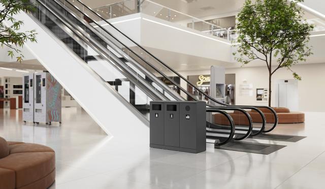 Bica Model 621 Avfallsbehållare 90 liter Lätt antracit Öppen inkast