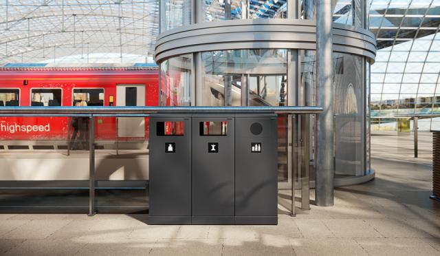 Bica Model 621 Avfallsbehållare 90 liter Lätt antracit Öppen inkast