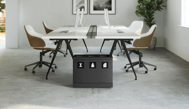 Bica Modell 830 Avfallssortering 3x10 liter Öppna inkast Antracit