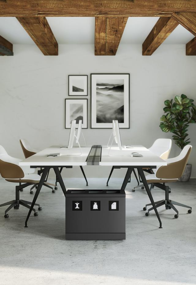 Bica Modell 830 Avfallssortering 3x10 liter Öppna inkast Antracit