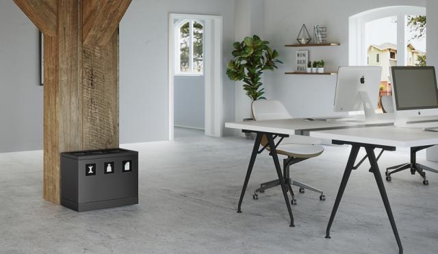 Bica Modell 830 Avfallssortering 3x10 liter Öppna inkast Antracit