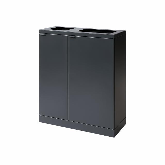 Bica Modell 618 Avfallssortering 1x65 + 1x95 Liter Öppna inkast Antracit