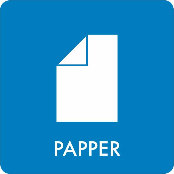 Piktogram Papper 12x12 cm Självhäftande Blå