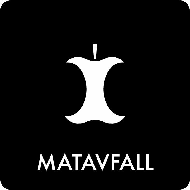 Piktogram Matavfall 12x12 cm Självhäftande Svart