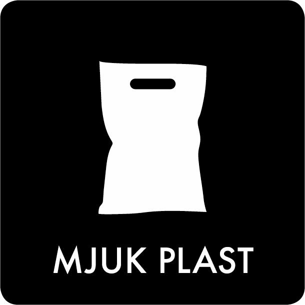 Piktogram Mjuk Plast 12x12 cm Självhäftande Svart
