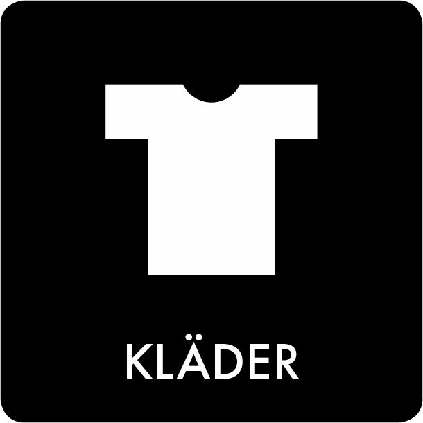 Piktogram Kläder 12x12 cm Självhäftande Svart
