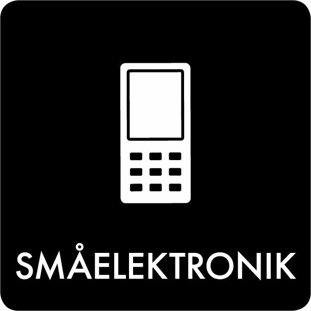 Piktogram Småelektronik 12x12 cm Självhäftande Svart