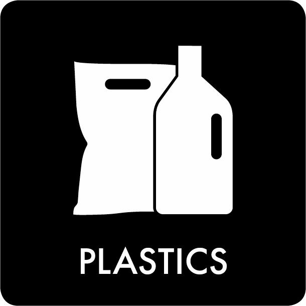 Piktogram Plastics 12x12 cm Självhäftande Svart