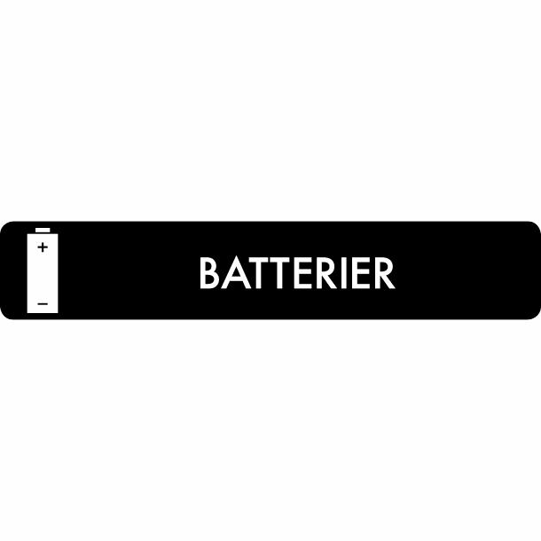 Piktogram Batterier 16x3 cm Självhäftande Svart