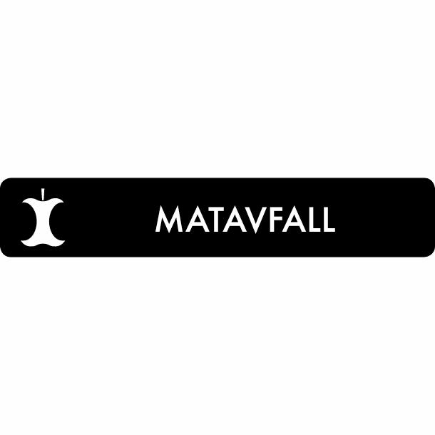 Piktogram Matavfall 16x3 cm Självhäftande Svart