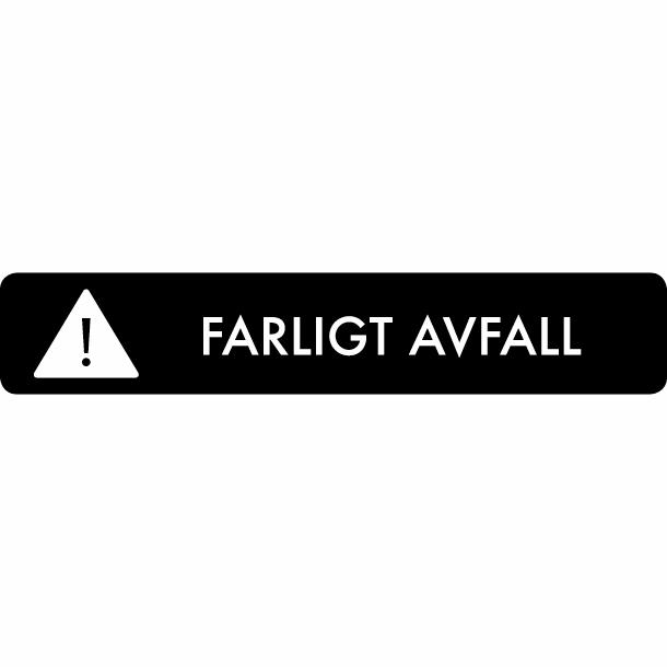 Piktogram Farligt avfall 16x3 cm Självhäftande Svart