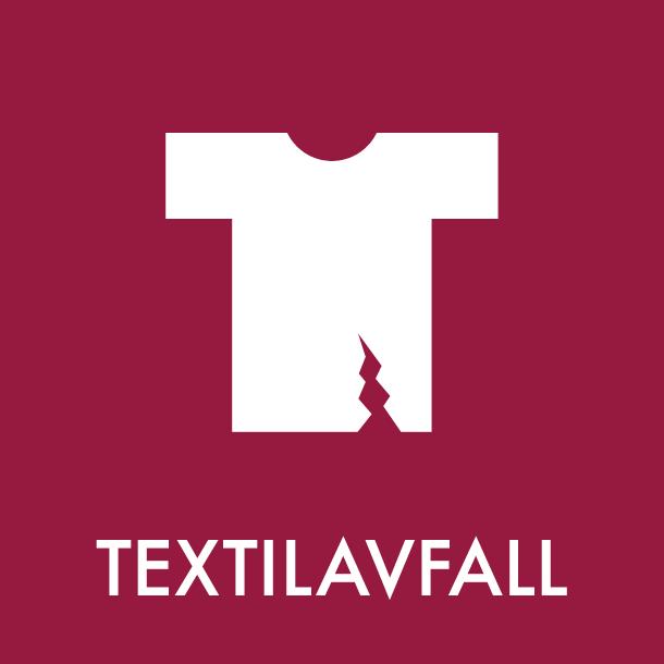 Piktogram Textilavfall 12x12 cm Magnetisk Bordeaux