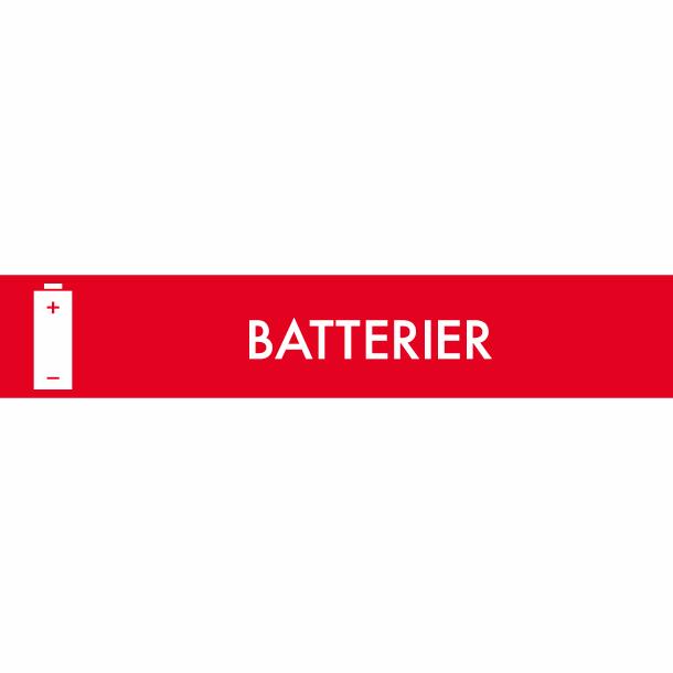 Piktogram Batterier 16x3 cm Magnetisk Röd