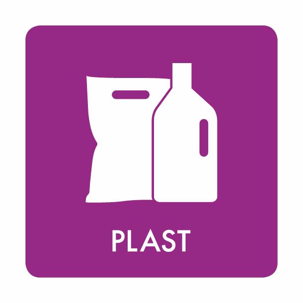 Piktogram Plast 10x10 cm Självhäftande Lila