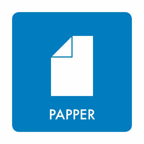 Piktogram Papper 10x10 cm Självhäftande Blå