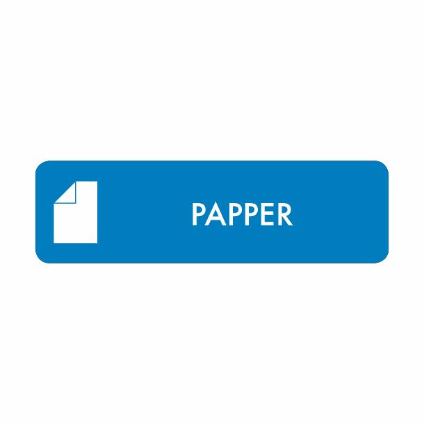 Piktogram Papper 10x3 cm Självhäftande Blå