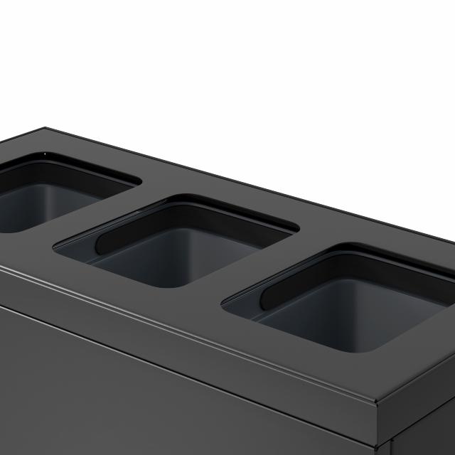 Bica Modell 830 Avfallssortering 3x10 liter Öppna inkast Antracit