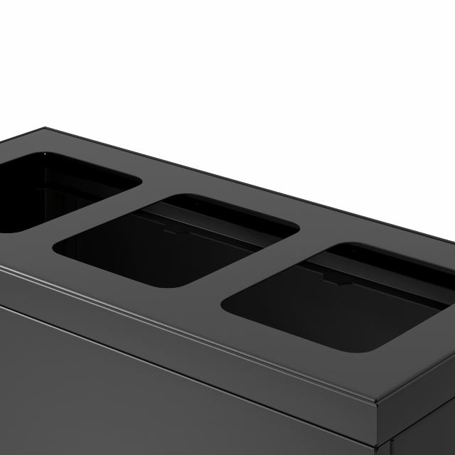 Bica Modell 830 Avfallssortering 3x10 liter Öppna inkast Antracit