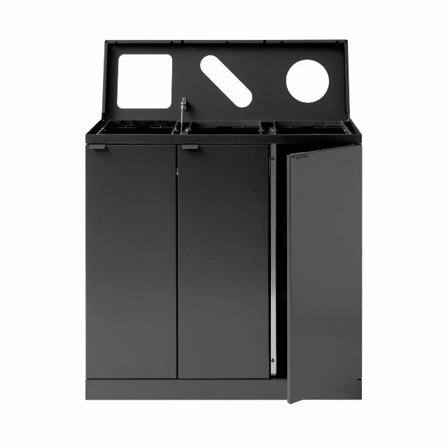 Bica Modell 869 Avfallssortering 3x65 liter Formade inkast Antracit