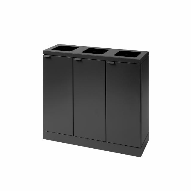 Bica Modell 870 Avfallssortering 3x45 liter Öppna inkast Antracit