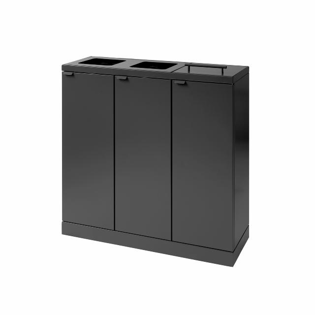Bica Modell 873 Avfallssortering 3x65 liter Lyftbart lock/öppna inkast Antracit