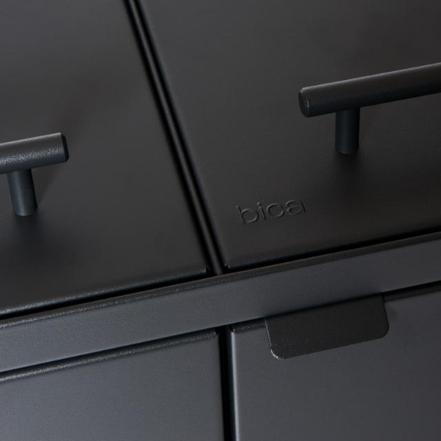 Bica Modell 873 Avfallssortering 3x65 liter Lyftbart lock/öppna inkast Antracit